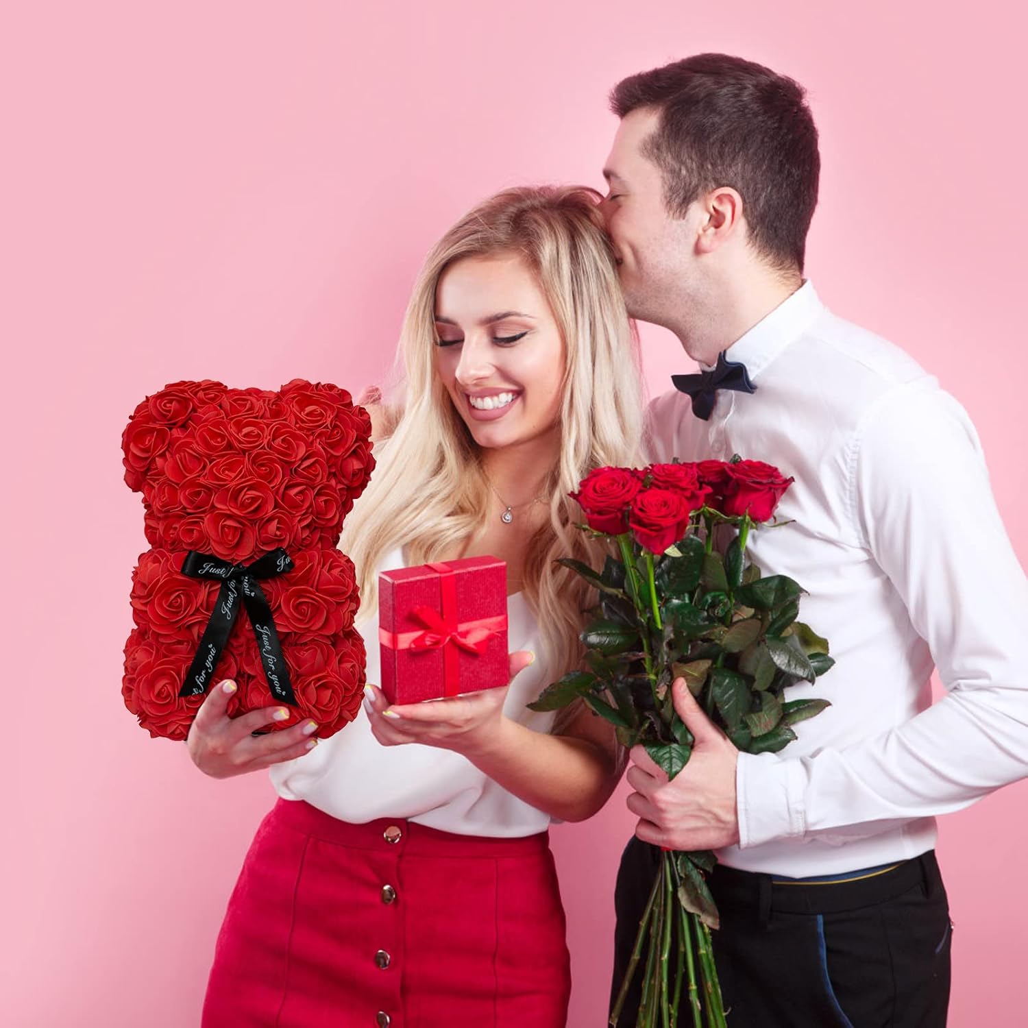 Orso Grande Di Fiori Artificiali - Idea Regalo Per Donne