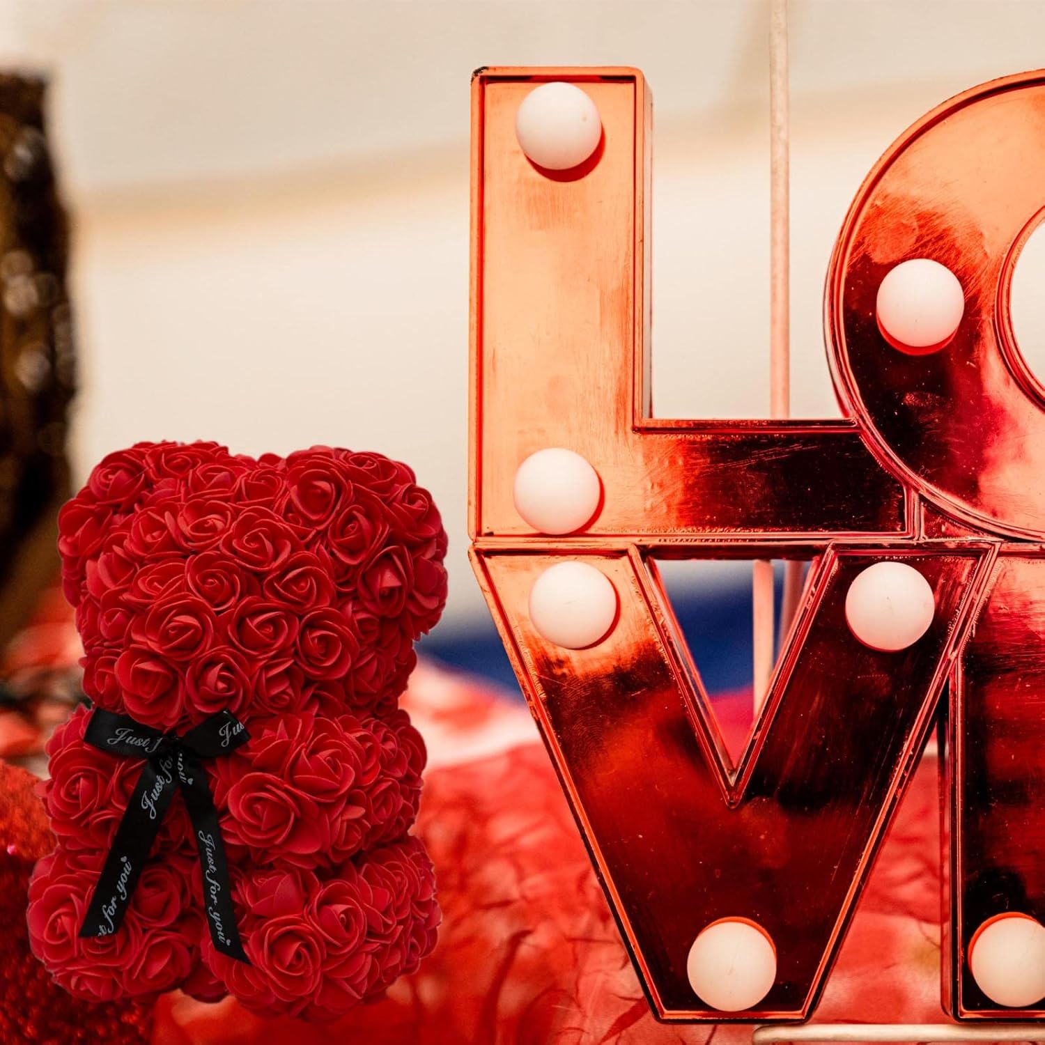 Orso Grande Di Fiori Artificiali - Idea Regalo Per Donne