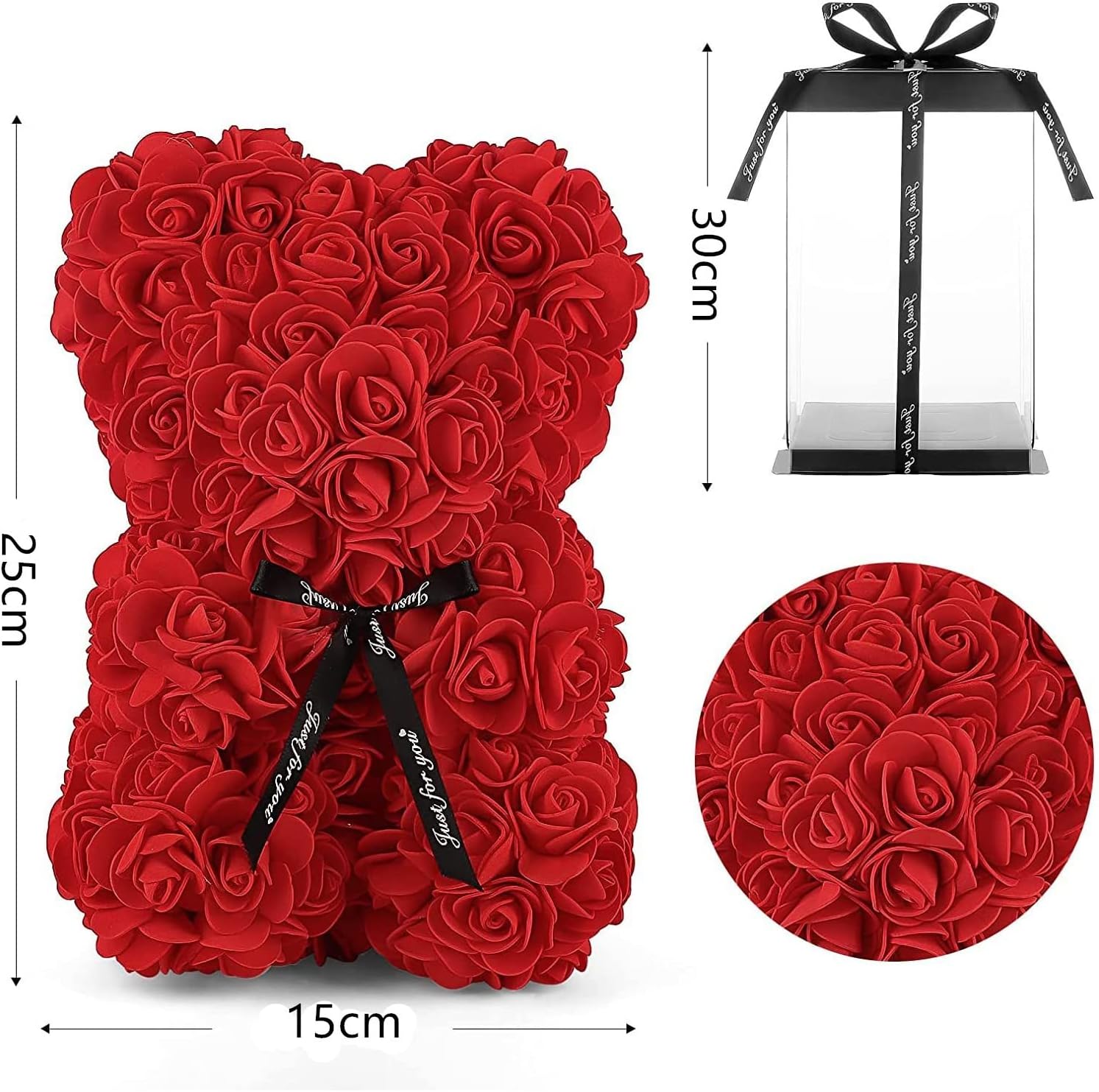 Orso Grande Di Fiori Artificiali - Idea Regalo Per Donne