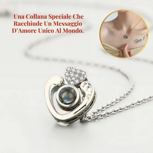 Orso Rosso Con Rosa Eterna e Collana Al Suo Interno - Idea Regalo Per Donne